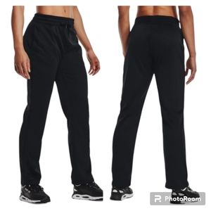 🆕 Women's SIZE X-LARGE Black Under Armour Cropped Fleece Lounge Pants